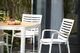 Armen Living Portals Light Matte Sand Aluminum/Fabric Outdoor Bar Stool-3