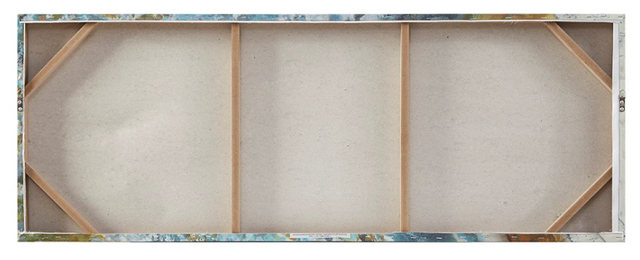 Olliix by INK+IVY Shattering Rock Yellow Blue Heavy Gel Coated Canvas-1