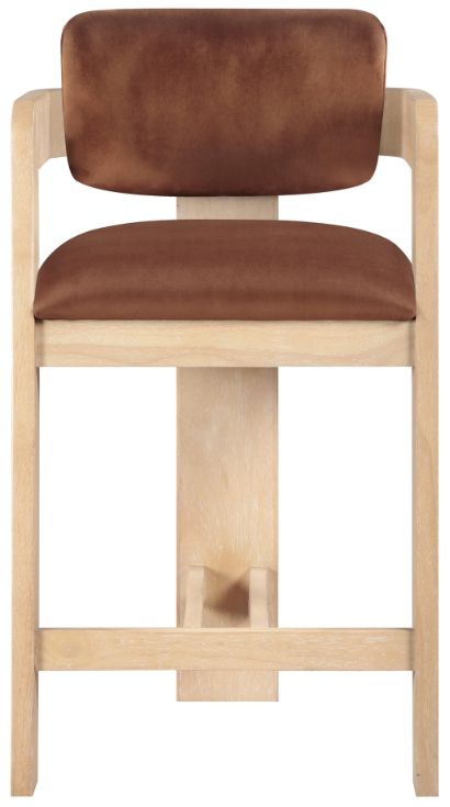 Meridian Furniture Sacha Cognac/Natural Upholstered Counter Stool-1