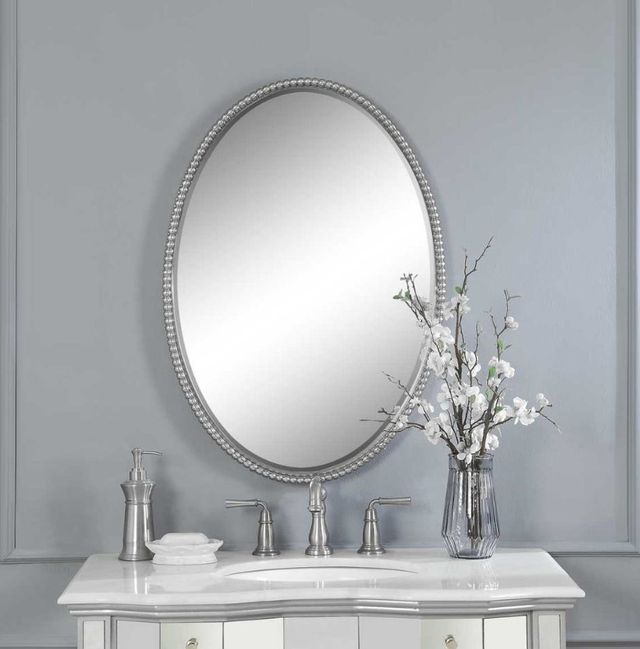 Uttermost® Sherise Nickel Oval Mirror-1
