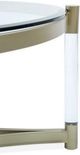 Magnussen Home® Silas Glass Top Round Cocktail Table with Platinum Acrylic Base-2