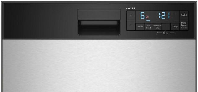 Whirlpool® 18" Stainless Steel Front Control Built-In Dishwasher with Half Load Cycle and Triple Spray Arms-4