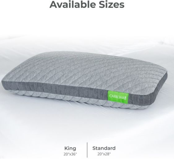 Cariloha Luxurious Retreat Gray Latex Standard Bed Pillow-2