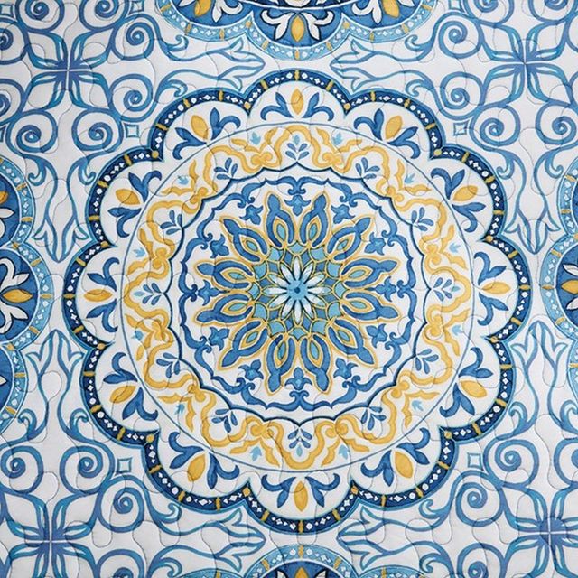 Olliix by Madison Park Blue Tangiers 6 Piece Reversible Daybed Cover Set-3