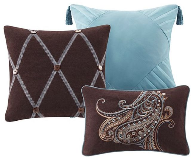Olliix by Hampton Hill Lauren Blue Queen Comforter Set-2