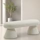 Meridian Furniture Drum Beige Faux Shearling Teddy Fabric Upholstered Bench-4