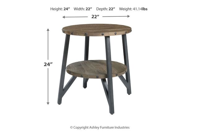 Signature Design by Ashley® Haffenburg Medium Brown Round End Table-3