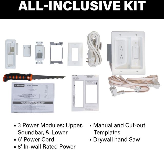 Sanus® White In-Wall Cable Management Kit-3