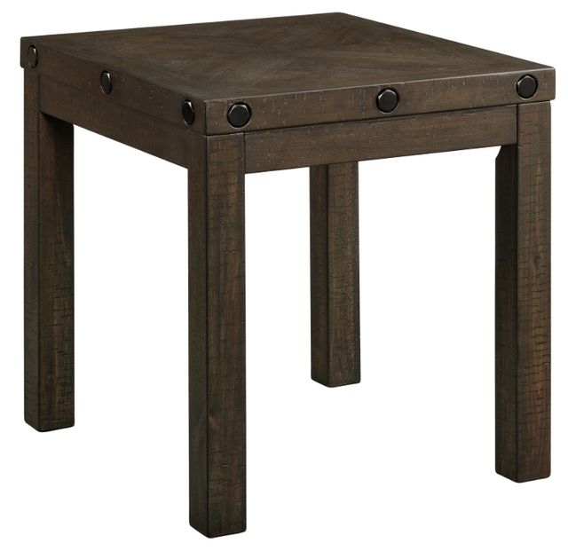 Elements International Colorado Charcoal End Table-0