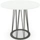 Amisco Customizable Calypso 36" White Glass Round Counter Height Table-4