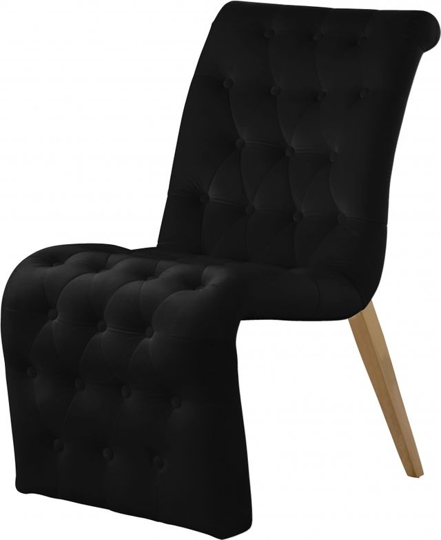 Meridian Furniture Curve Black Velvet Dining Chair-2
