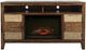 Jofran Inc. Painted Canyon Brown Media Console with Electric Fireplace -4