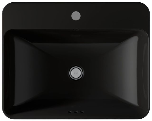 Kohler Vox® Black 23" Rectangular Vessel Bathroom Sink-1