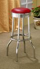 Coaster® Theodore 2-Piece Red/Chrome Soda Fountain Bar Stools-3
