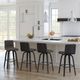 Armen Living Vienna Black Brushed/Gray Swivel Counter Stool-1