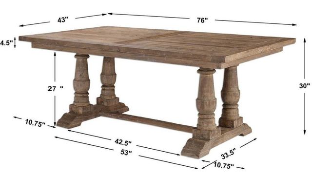 Uttermost® Stratford Stony Gray Dining Table-2