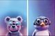 Classy Living Expressive 2-Piece Space Explorers: Bear and Penguin Duo Wall Art Set-0