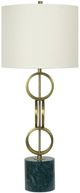 Classy Living 2-Piece Marble Harmony Green Marble/Matte Golden Bronze Table Lamp Set-0