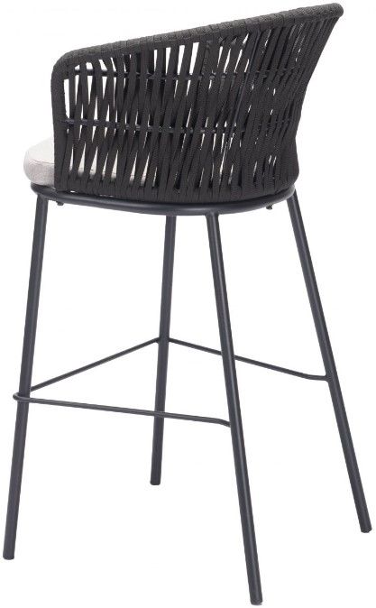 Zuo® Modern Freycinet Black/Gray Steel Outdoor Barstool-4
