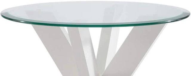 Powell® Adler Auden Glass Top Side Table with White Base-1