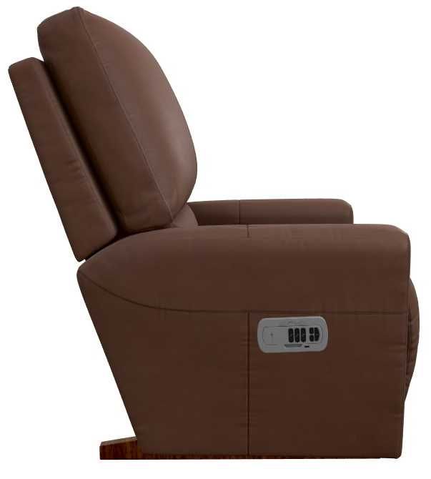La-Z-Boy® Kells Chestnut Leather Power Rocking Recliner with Headrest-3