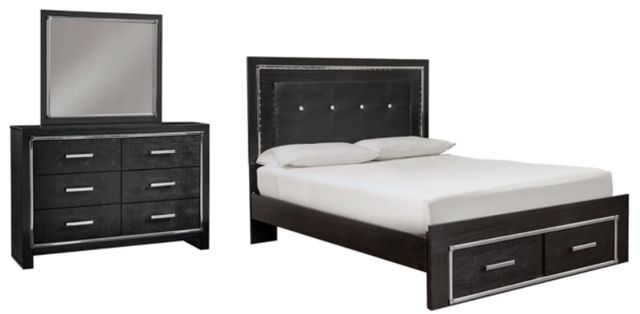 Signature Design by Ashley® Kaydell 3-Piece Black Queen Storage Panel Bed-0
