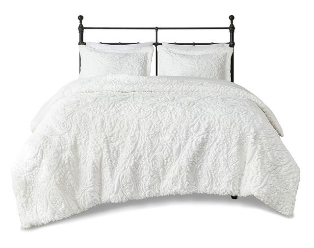 Olliix by Madison Park Norfolk Ivory Full/Queen Ultra Plush Comforter Mini Set-0