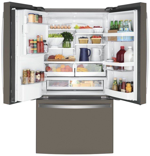 GE® 36" 22.1 Cu. Ft. Fingerprint Resistant Slate Counter Depth French Door Refrigerator-3