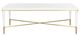 Chelsea House Hamlet White Cocktail Table with Antique Brass Accents-1
