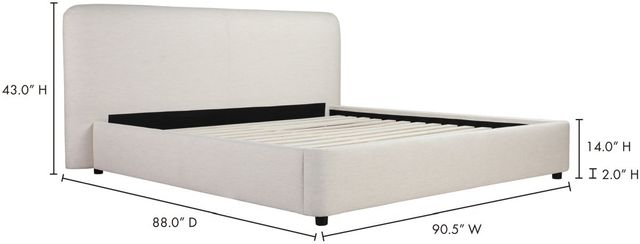 Moe's Home Collection Samara Cottage Linen King Bed-2