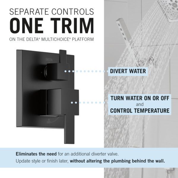 Delta Modern Monitor® 14 Series Matte Black Shower with Raincan and Hand Shower-3