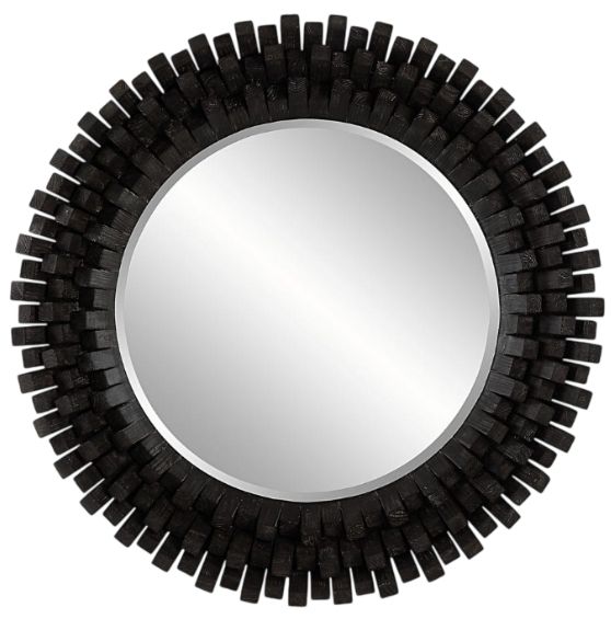 Uttermost® Circle of Piers Ebony Stain Round Mirror-0