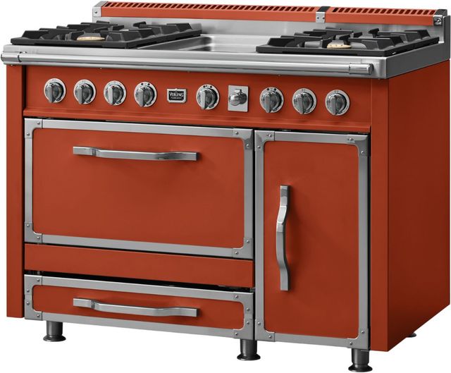 Viking® Tuscany 48" Spiced Cider Pro Style Dual Fuel Range with Griddle-2