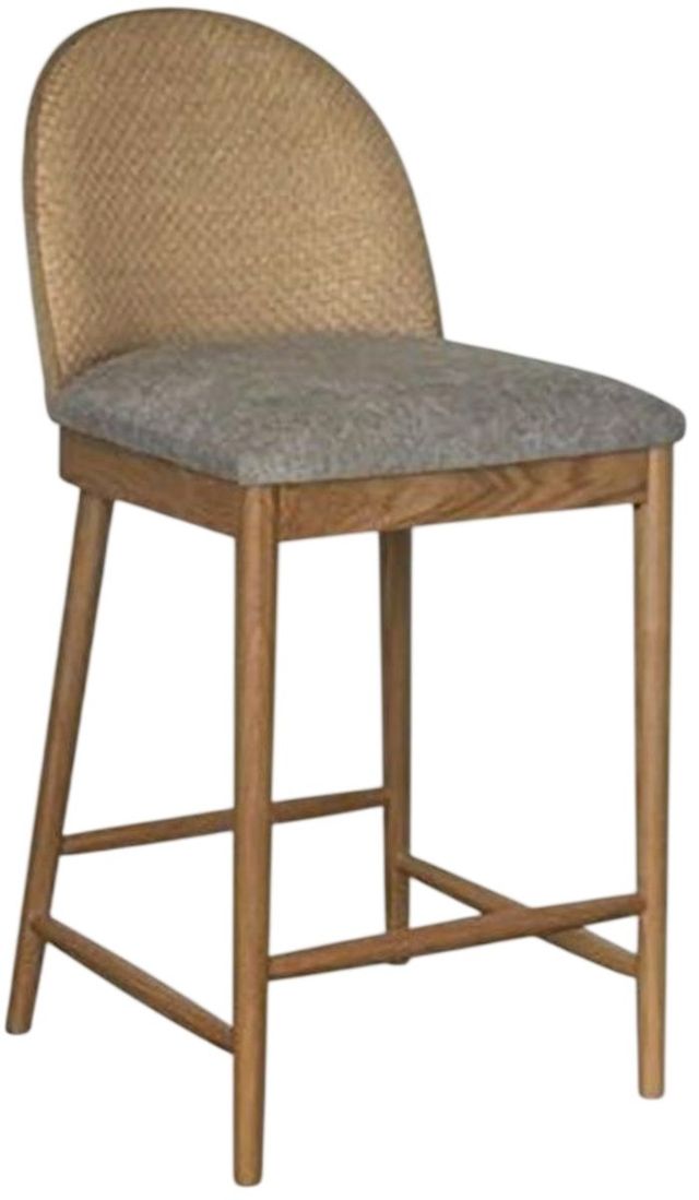 Nest Home Collections Gracie Anew Gray/Natural/Rattan Counter Stool-0