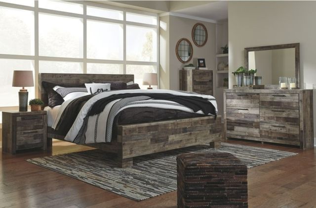 Benchcraft® Derekson 3-Piece Multi Gray Queen Panel Bed Set-5