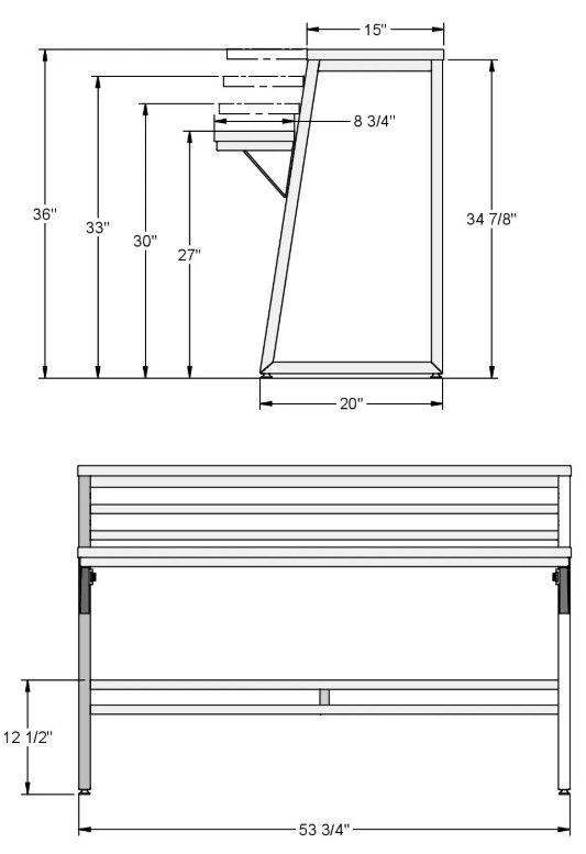 Amisco Customizable Crawford Short Island Table Steel Trestle Base and Top-2