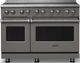 Viking® 5 Series 48" Damascus Gray Pro Style Induction Range with Polished Chrome Trim-0