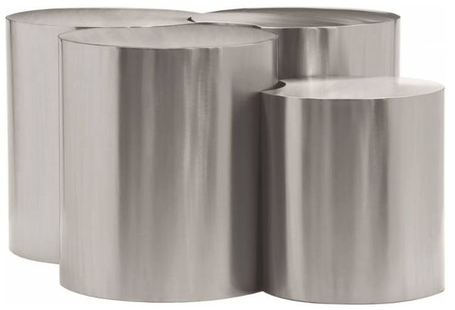 Meridian Furniture Dimple 4-Piece Silver Modular Nesting Coffee Table Set-1