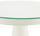 Currey & Company Glass Top Tondo White Accent Table with Black Base -3