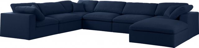 Meridian Furniture Serene 7-Piece Navy Modular Sectional-0