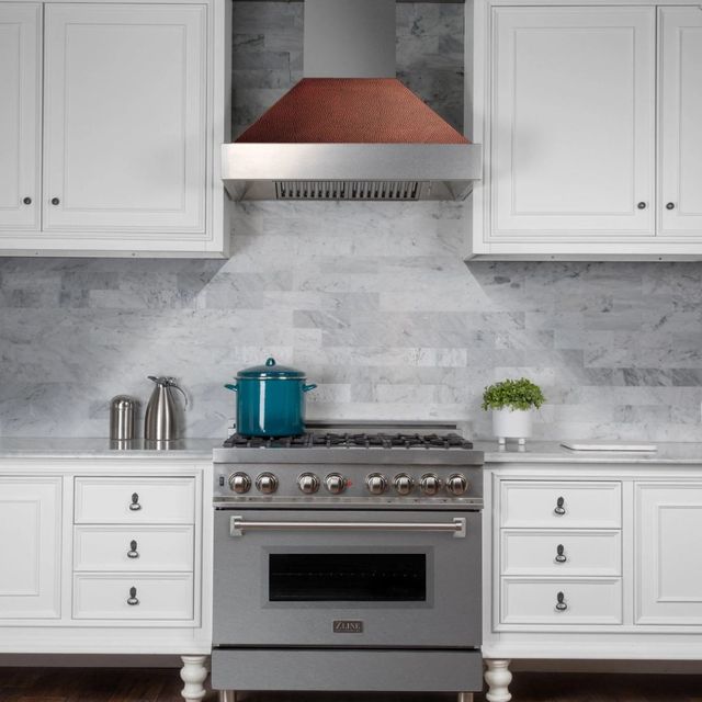 ZLINE 36" Hand Hammered Copper Outdoor Wall Mounted Range Hood -4