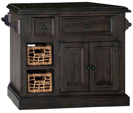 HH2 Home Tuscan Retreat® Weathered Gray Medium Granite Top Kitchen Island-0
