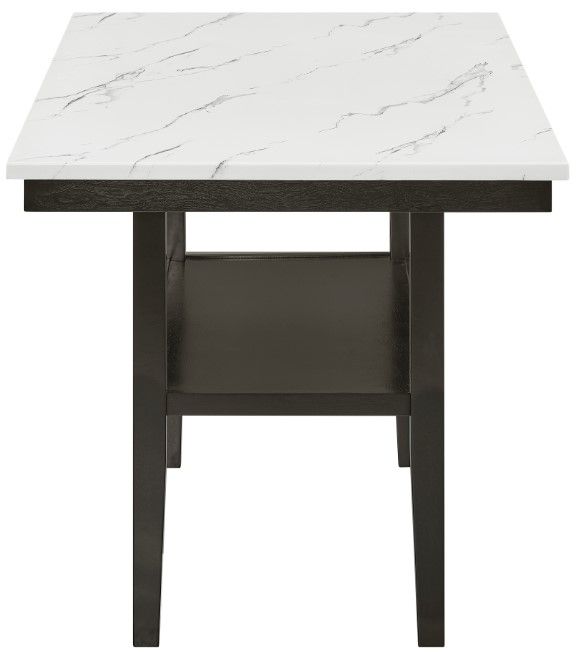 New Classic® Home Furnishings Carissa Faux Marble Top Counter Table with Espresso Base-3