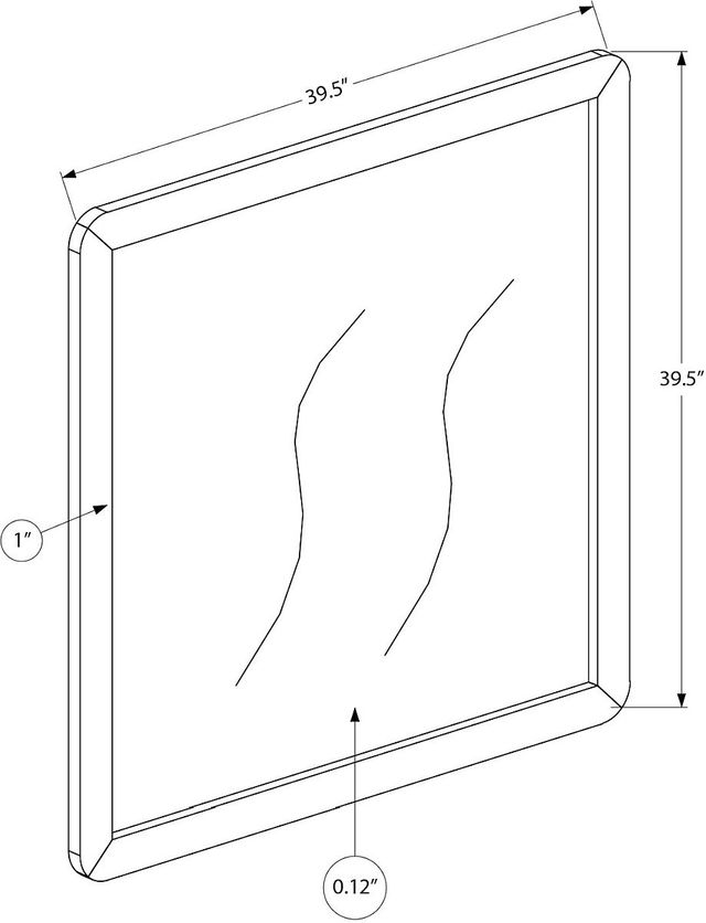 Monarch Specialties Inc. Grey/Walnut Wall Mirror-1