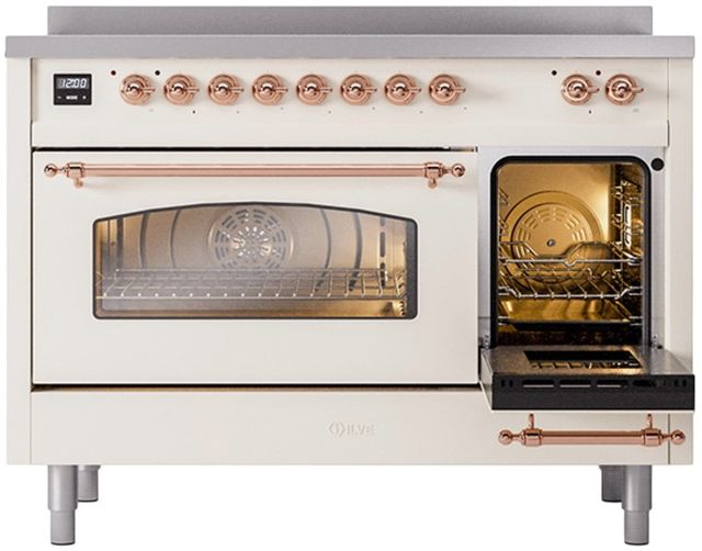 Ilve® Nostalgie II Series 48" Antique White Pro Style Induction Range-3