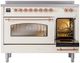Ilve® Nostalgie II Series 48" Antique White Pro Style Induction Range-3