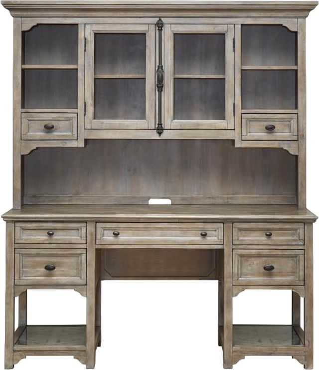 Magnussen Home® Tinley Park Dovetail Gray Desk with Hutch-3