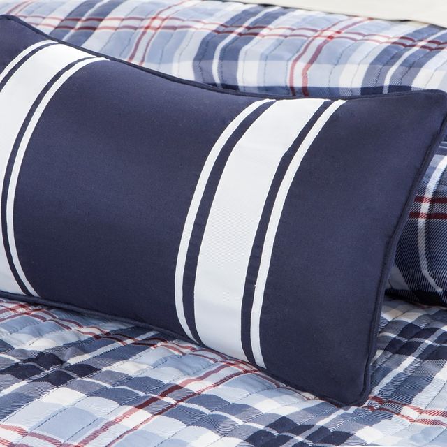 Olliix by Mi Zone Elliot Blue Twin/Twin XL Reversible Coverlet Set-3