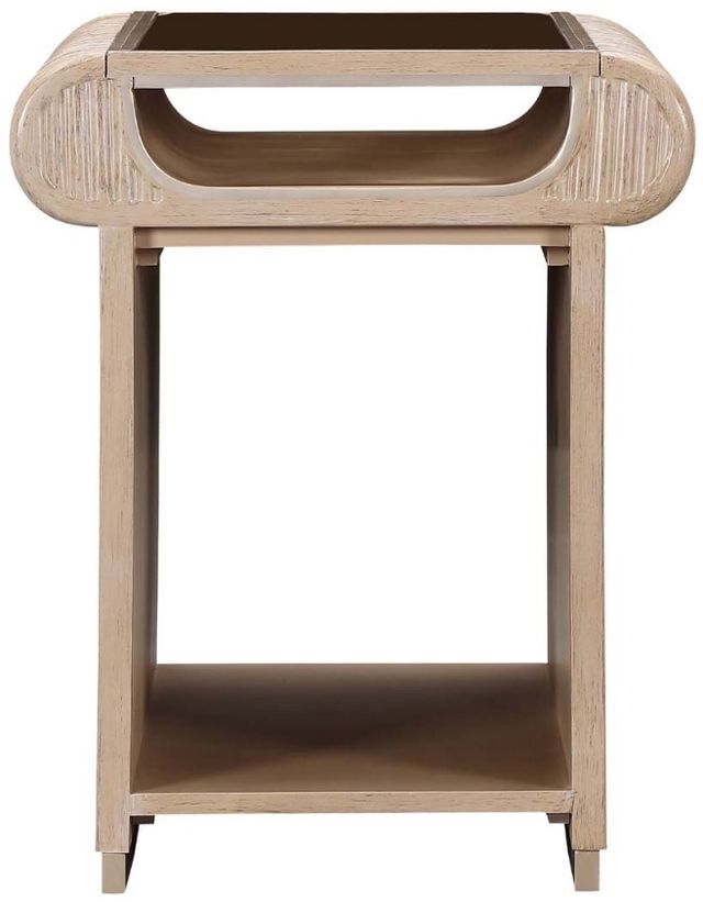 Michael Amini® West Kensington Sea Salt Caramel End Table-1