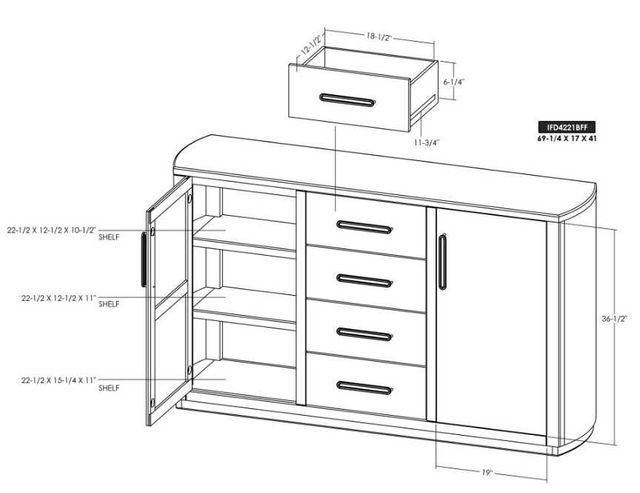 International Furniture Direct Balam Stained Brown Buffet-2